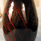 Tenmoku bottle with cupper decoration